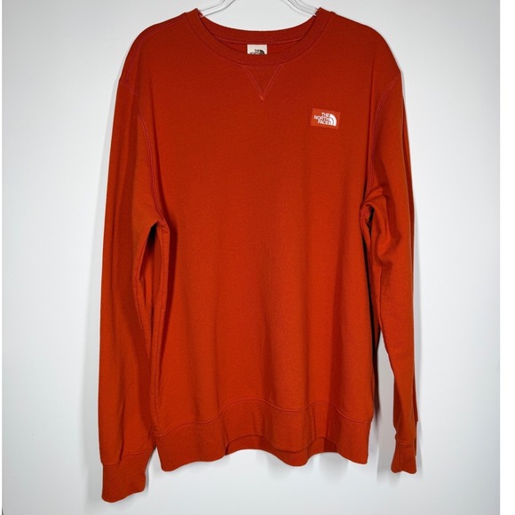 The North Face Men's Heritage Patch Crewneck Sweatshirt Pullover XL Rust Bronze - Picture 4 of 12